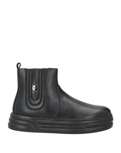 Liu •jo Woman Ankle Boots Black Size 8 Textile Fibers, Elastic Fibres