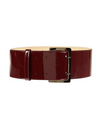 Liu •jo Woman Belt Burgundy Size S Polyurethane, Zamak, Polyester, Cotton In Brown