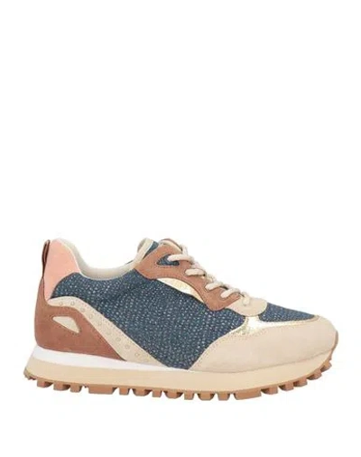 Liu •jo Woman Sneakers Beige Size 7 Textile Fibers, Leather