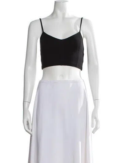 Pre-owned Live The Process V-neck Sleeveless Crop Top In Black