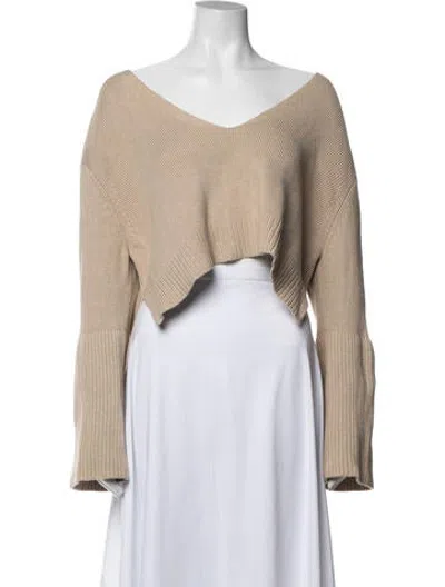 Pre-owned Live The Process V-neck Sweater In Neutrals