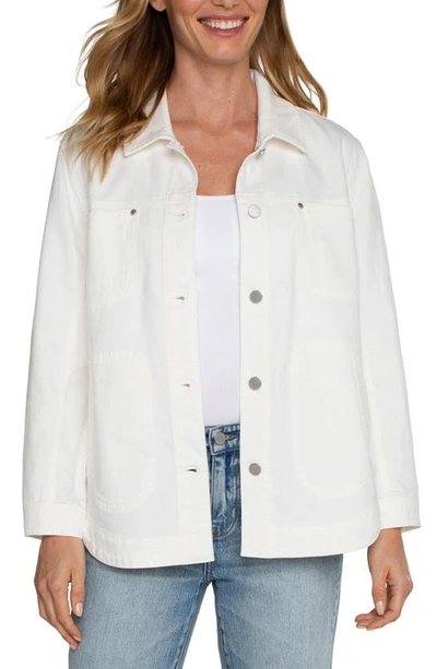 Liverpool Los Angeles Denim Shirt Jacket In Bright White