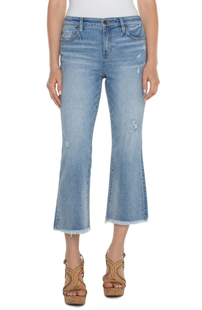 Liverpool Los Angeles Hannah Frayed Crop Flare Jeans In Laramie