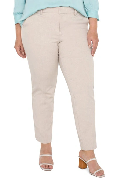 Liverpool Los Angeles Kelsey Twill Trousers In Stone/ Tan