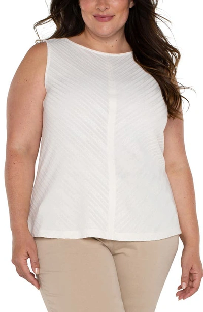 Liverpool Los Angeles Stripe Jacquard Sleeveless Top In French Cream