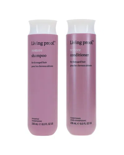 Living Proof 16oz Restore Shampoo & Conditioner Combo Pack In Transparent