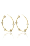 Liza Schwartz Bridget Cz Station Hoop Earrings In Gray