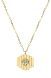 Liza Schwartz Cz Pave Pillar Pendant Necklace In Gold