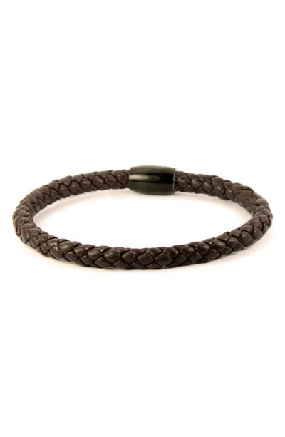 Liza Schwartz Mens' Braided Leather Bracelet In Brown