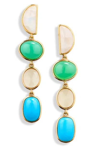 Lizzie Fortunato Cala Stone Drop Earrings In Gold