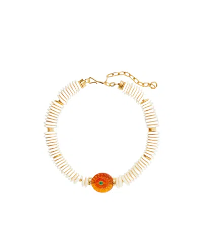 Lizzie Fortunato Gold-plated Chrysoprase Beaded Necklace In Multi