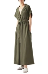 Lk Bennett Isla Tie Waist Wide Leg Utility Jumpsuit In Gre-khaki