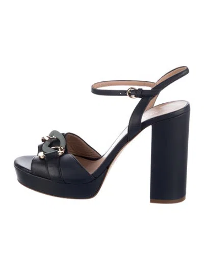 Pre-owned Lk Bennett Leather Sandals In Blue