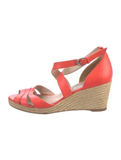Pre-owned Lk Bennett Leather Sandals In Orange