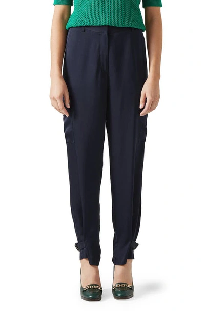 Lk Bennett Luna Cargo Trousers In Navy