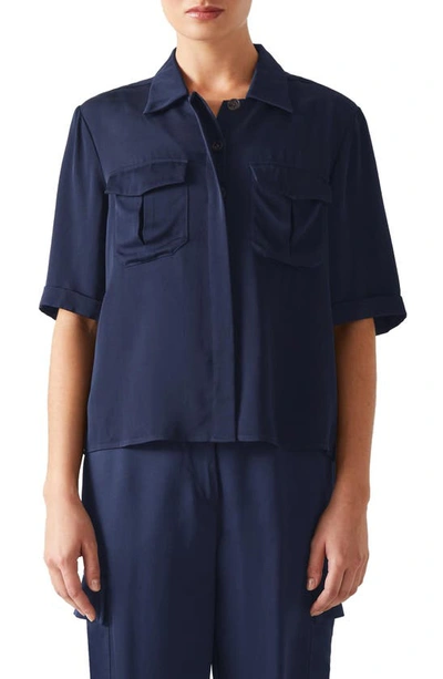 Lk Bennett Luna Cargo Shirt In Midnight