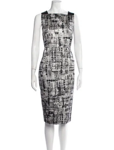 Pre-owned Lk Bennett Patterned Knee-length Dress In Grey