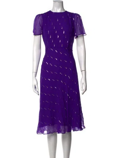 Pre-owned Lk Bennett Silk Midi Length Dress In Purple