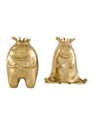 Pre-owned L'objet Haas Brothers King & Queen Candle Holder Set In Metallic