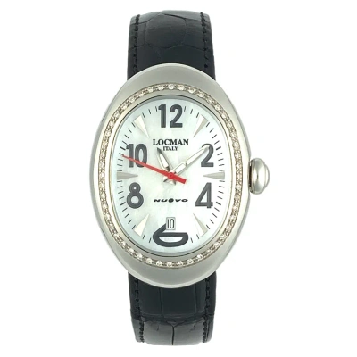 Pre-owned Locman Nuovo Diamond Mother-of-pearl Sapphire Quartz Watch Ref 020, 33x46mm