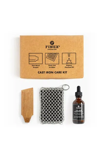 Lodge 3-piece Cast Iron Care Kit With Organic Flaxseed Oil Oak Scraper Chain Scrubber In Multi