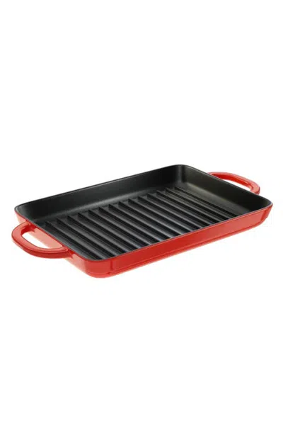 Lodge Enamel Cast Iron Grill Pan Red