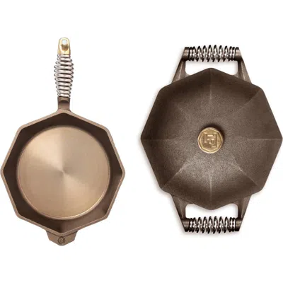 Lodge Octagonal Cast Iron Dutch Oven And Skillet Cookware Bundle In Brown