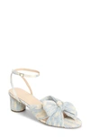 Loeffler Randall Dahlia Ankle Strap Knotted Sandal In Dusty Blue Floral
