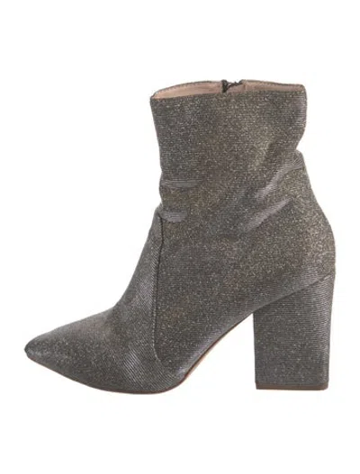 Pre-owned Loeffler Randall Glitter Patterned Boots In Gold/silver