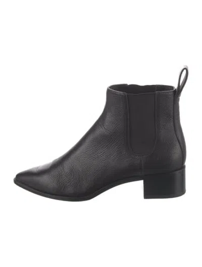Pre-owned Loeffler Randall Leather Chelsea Boots In Black