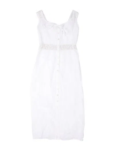 Pre-owned Loeffler Randall Linen Long Dress In White