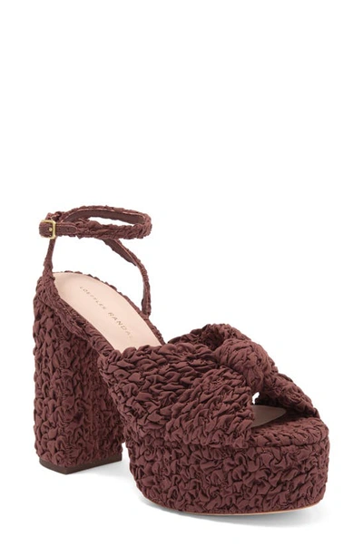 Loeffler Randall Roz Knot Ankle Strap Platform Sandal In Cacao