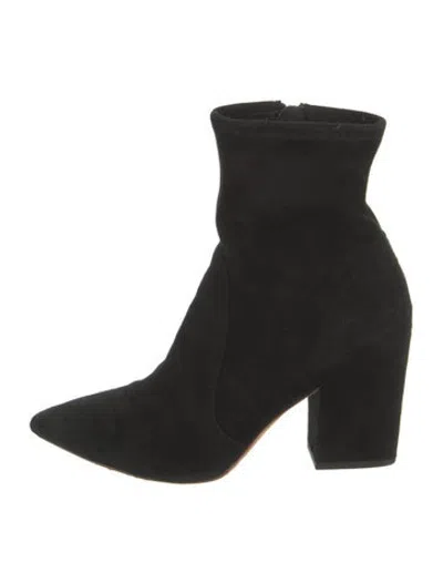 Pre-owned Loeffler Randall Suede Sock Boots In Black