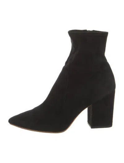 Pre-owned Loeffler Randall Suede Sock Boots In Black