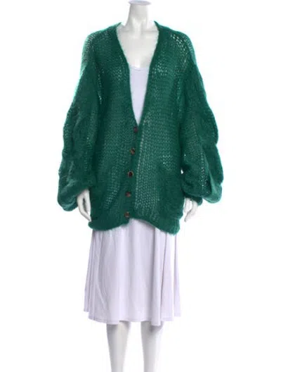 Pre-owned Loewe 2021 Mohair Sweater In Green