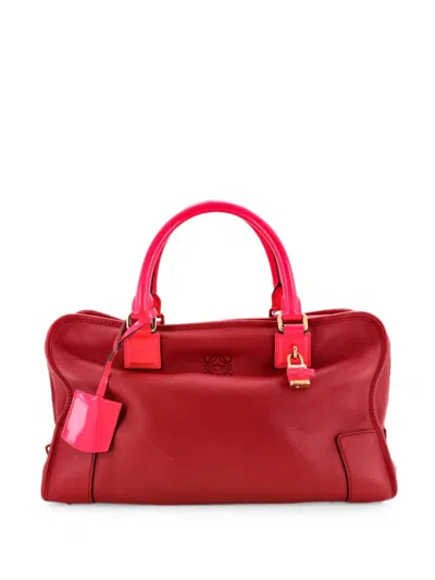 Pre-owned Loewe Amazona Nm Bag Leather 36 Satchel In Red