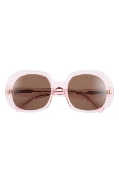 Loewe Anagram 54mm Round Sunglasses In Neutral