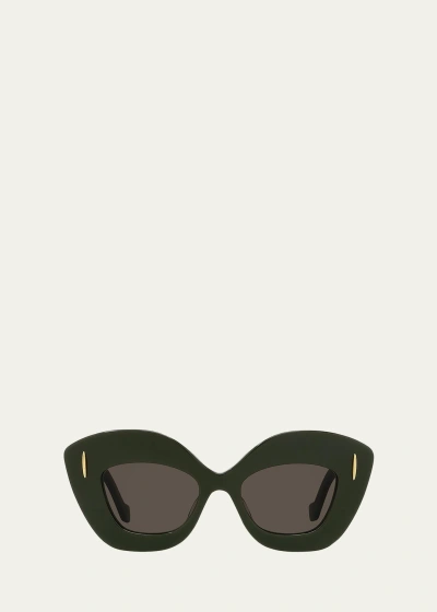 Loewe Anagram Acetate Butterfly Sunglasses In Black