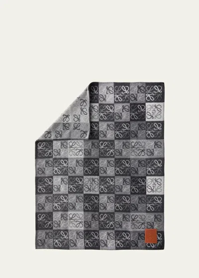 Loewe Anagram Blanket, 53" X 67" In Black/whit