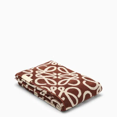 Loewe | Anagram Brown/beige Cotton Terry Beach Towel