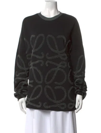 Pre-owned Loewe Anagram Jacquard Sweater Graphic Print Sweater In Black