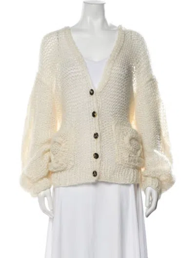 Pre-owned Loewe Anagram Mohair Sweater In Neutrals
