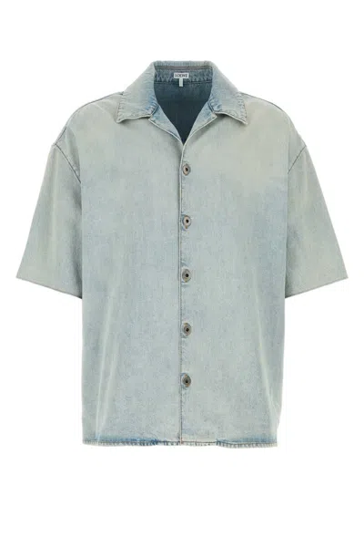 Loewe Anagram Short Sleeve Shirt In Blue