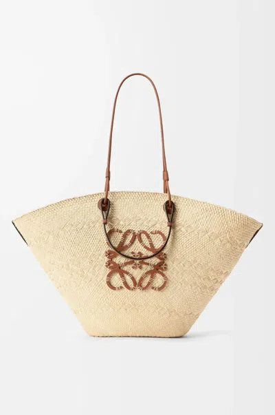 Loewe Anagram Woven Tote Bag In Tan