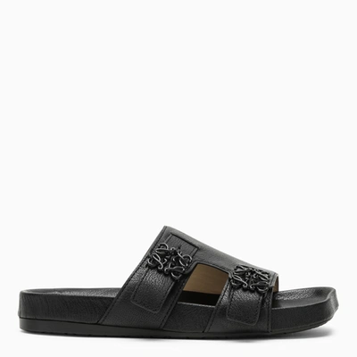 Loewe Black Leather Slide Women