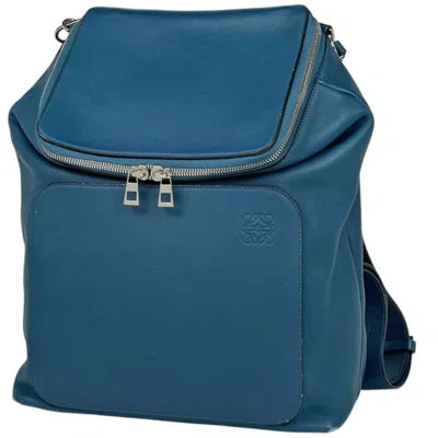 Pre-owned Loewe Blue Leather Backpack ()