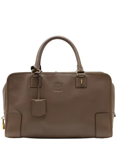 Pre-owned Loewe Brown Leather Amazona 36 Satchel (authentic Pre-loved)
