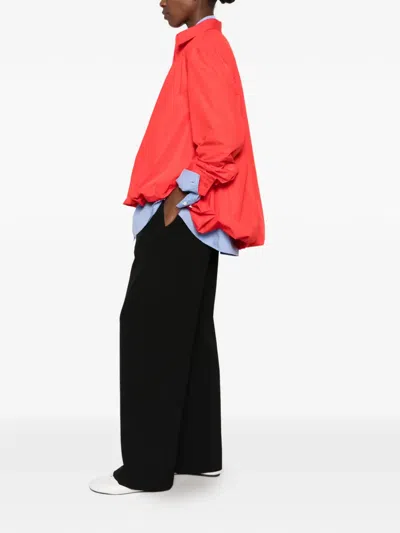 Loewe Bubble-hem Long-sleeve Shirt In Red