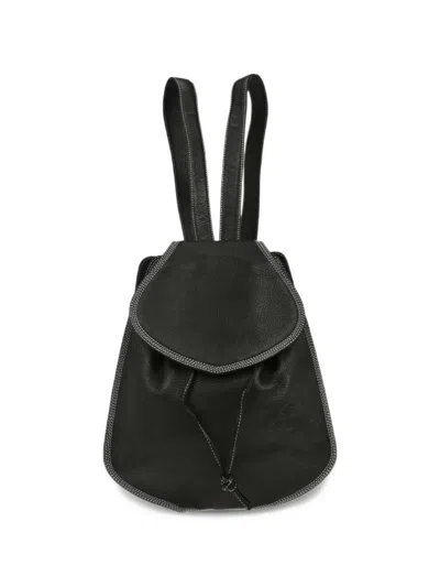 Pre-owned Loewe Contrast-stitch Leather Backpack In Black