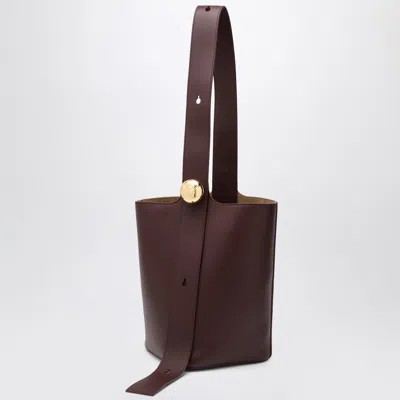 Loewe Dark Burgundy Pebble Bucket Medium Bag